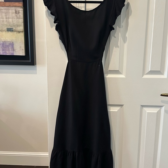 JASON WU Black Flutter Sleeve Maxi Dres - Picture 1 of 4